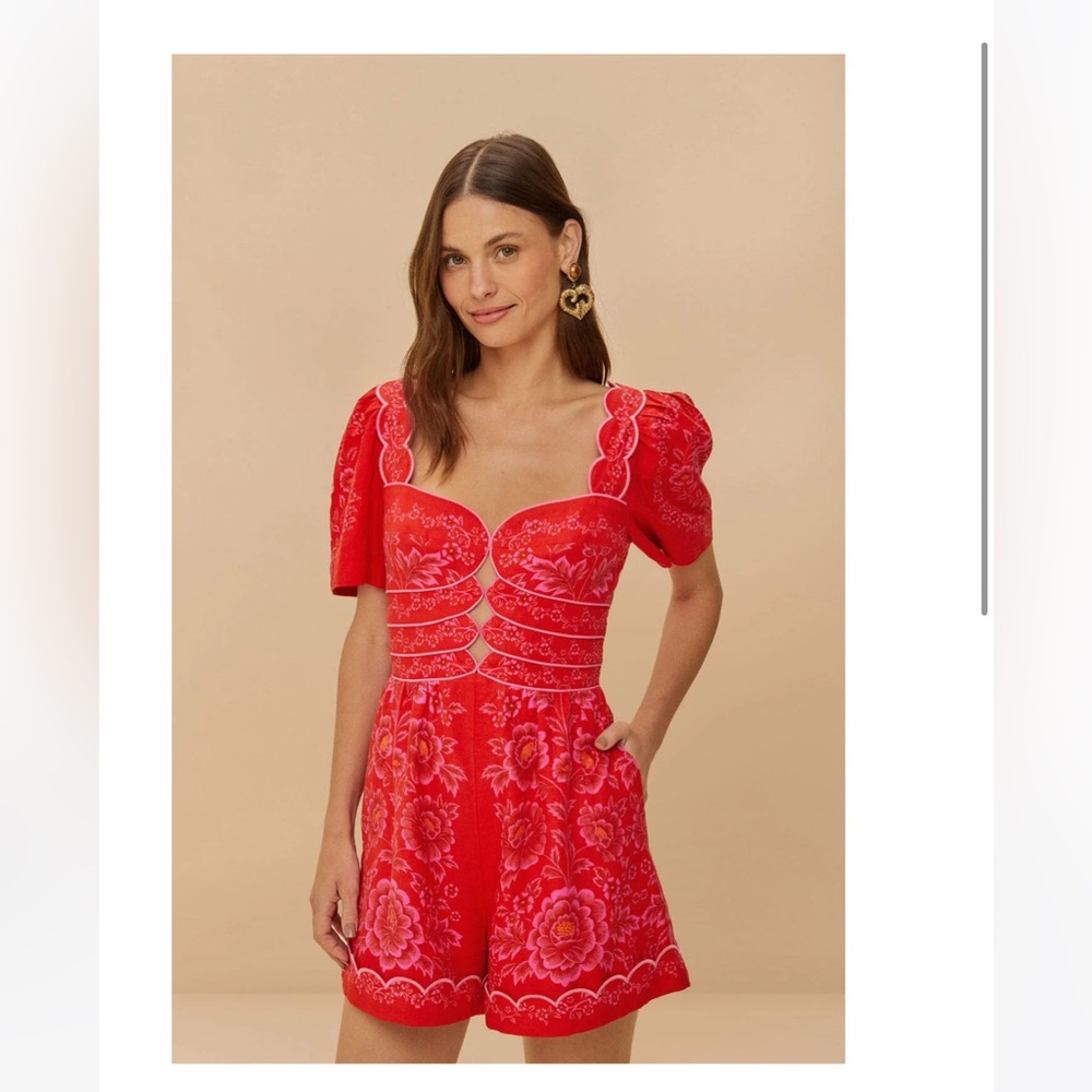 Red Olivia Cut-Out Lenzing™ Ecovero™ Euroflax™ Romper medium